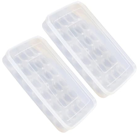 Homoyoyo 2 Piezas Cajas De Cartón De Huevos Apilables Con Tapa Contenedor Transparente Organizador De Huevos Para Congelador El Refrigerador Cocina