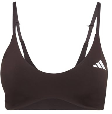 adidas Women's Optime Essentials Workout Light Support Bra Adjustable Straps, Aurora Coffee Met., XL