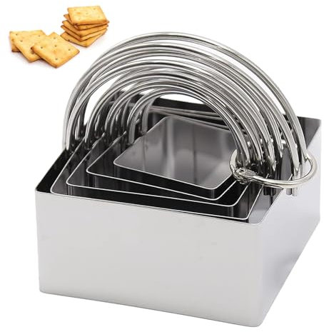 svpfuo Quadratische Ausstechformen, Edelstahl Ausstechformen, Keksausstecher Set, es Eignet Sich zur Herstellung von Kuchen, Teigtaschen, Pfannkuchen, Sandwiches, Keksen und Anderen Lebensmitteln