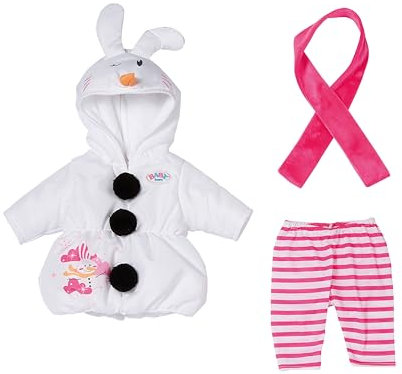 BABY born Schneemann-Kostüm - Overall, Leggings & Schal - Hochwertige Puppenbekleidung - Puppenzubehör für Puppen der Größe 43 cm