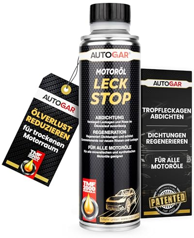 AUTOGAR® Motoröl Leck Stop Additiv I Ölverlust Additiv zur Dichtungs-Pflege I Für Benzin- & Dieselmotoren geeignet I Stoppt Tropfleckagen, reduziert Ölverbrauch & schützt Gummidichtungen