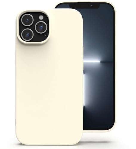 Zuvirelx Silikon Handyhülle für iPhone 13 Pro Hülle, Weiches Griff, Dünne, Minimalistisch, Stoßfest, rutschfest, Taschenpassend - Weiß