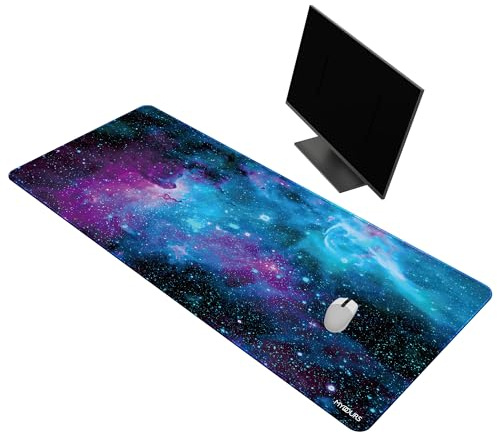 Mydours 1400x600mm Mauspad XXL, Großes Gaming deskpad Universum | XXL-Schreibtischpad Mit Rutschfester Unterseite, Glattem Stoff Und Verlängerter Gummiauflage – Für Gaming, Büro Und Arbeit