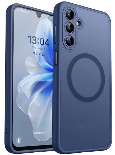 CANSHN für Samsung Galaxy A16 Hülle mit Kameraschutz für Magsafe (TOP Militärschutz & Magnetkraft) Extrem Haltbarkeit Handyhülle A16 Case - Transluzente Matt Dunkelblau