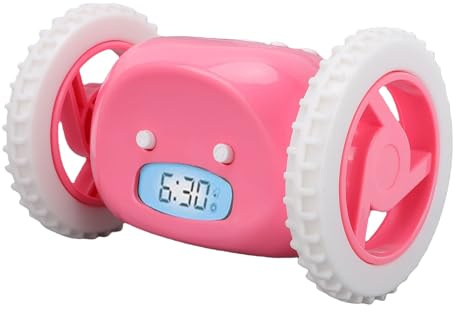 YUEHISY Rolling Runaway Wecker, Extra Laute und Vibrierende Digitaluhr mit Intelligenter Schlummerfunktion für Erwachsene, Kinder und Jugendliche mit Schwerem Schläfer