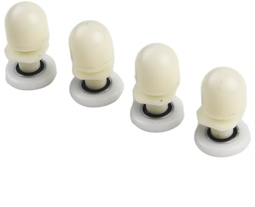 Set mit 4 Rollen für Duschtüren, Einzelrollen, Laufrollen für Glastüren, entworfen, um reibungslos und leise in den meisten Duschabtrennungen zu gleiten (25 mm)