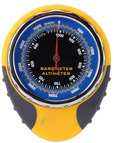 Odorkle 4-in-1-Luftdruckmesser, Höhenmesser, Barometer, Temperatur, Tragbares Design für den Außenbereich