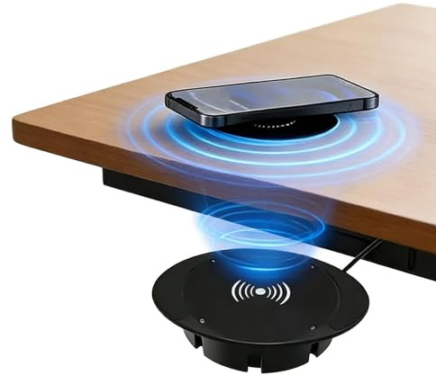 Hidden Under Desk Wireless Charger, 10W Fast Magnetic Charging Pad for Desk, Table, Office, and Nightstand – Compatible with All Enabled Phones (1 Pcs)