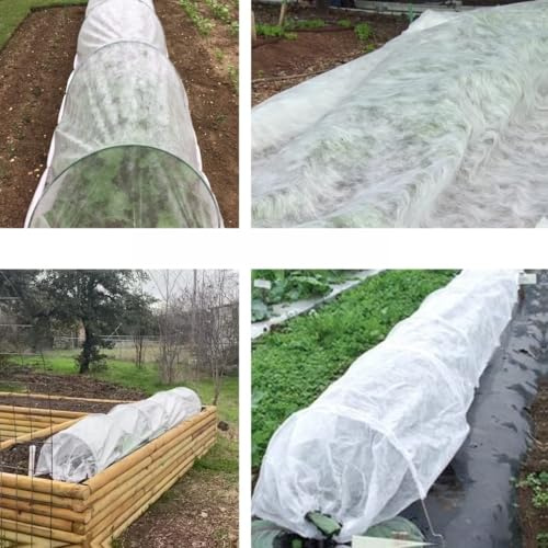 Kältebeständiger Vliesstoff für Pflanzen zum Schutz mit Frostbeständigkeit und Reißfestigkeit Haltbarkeit für Wintergarten und Balkon (3 x 15 m weiß)