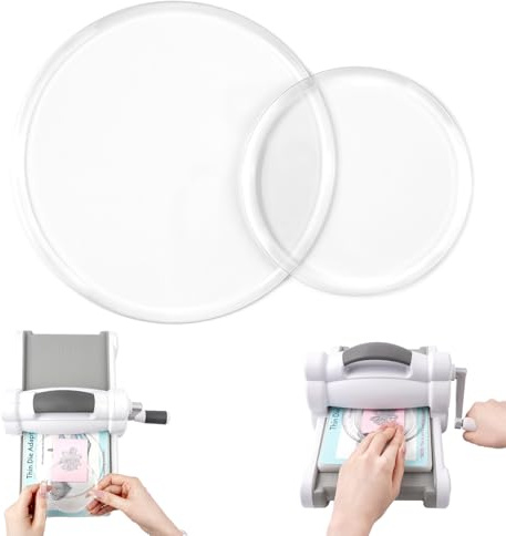 2 Pack Cutting Pads Acrylic Circular for Die Cutting Machine ;Warp-Resistant Transparent Polycarbonate Plastic Round Cutting Platesfor DIY Crafting, Scrapbooking, Die-Cut Machines T0.12(5&3.5)