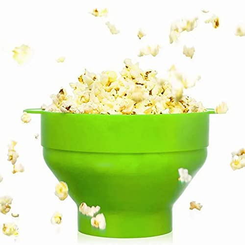 Palomitero de Silicona Plegable, Hacedor de Palomitas para Microondas con Asa y Tapa, Bocadillo Saludable para Snacks
