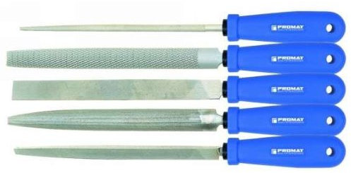 PROMAT 840256 Feilensatz L.250mm 5Formen Hieb2 i.Ku.-Tasche PROMAT