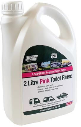 Maypole Superior 2 Liter Eco Pink Fragrant Toilet Rinse for Caravans, Motorhomes Boats Portable Toilets