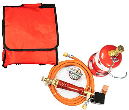 myMAW Profi Weichlötgarnitur Weichlötset komplett Tasche mit Lötkolben Kleinstflasche Lötgarnitur Lötset Gas Brenner