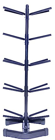 Lisaro Ball Regal, Medizinball Ständer | Vertikale Ball-Halterung für 10 Bälle | Platzsparend, Robust, Stabil | 58 x 164 x 57 cm (B/H/T) | Aus Stahl | Schwarz | Bestenqualität