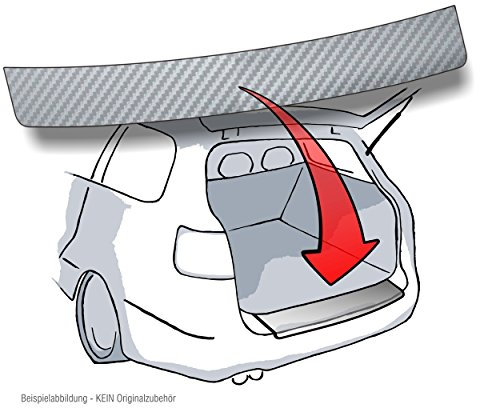 Lackschutzshop Ladekantenschutz passend für Audi A6 Avant/Kombi 4G (Typ 4G/C7 ab 2010) - 3D Carbon Silber
