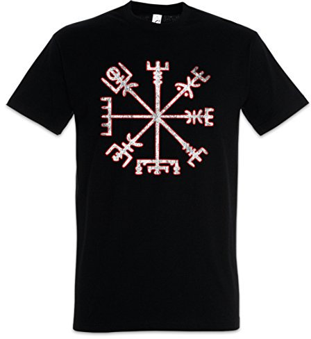 Urban Backwoods Vegvisir Viking Compass Herren T-Shirt Schwarz Größe XL