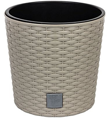 Maceta redonda 15,3 litros Rato con cubilete para plantar en color mocca 30 x 30 x 27 cm