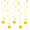 Oblique Unique® Deckenhänger Spiral Girlanden mit Herzen - Farbe wählbar (Gold)