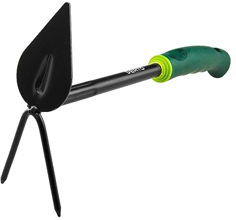 VERTO Kombihacke Doppelhacke 34 cm, Doppelhacke aus Stahl für Garten | Klein Handhacke mit Rechen, Stabiler, Verwindungssteifer Stahl, Rutschfester Griff…