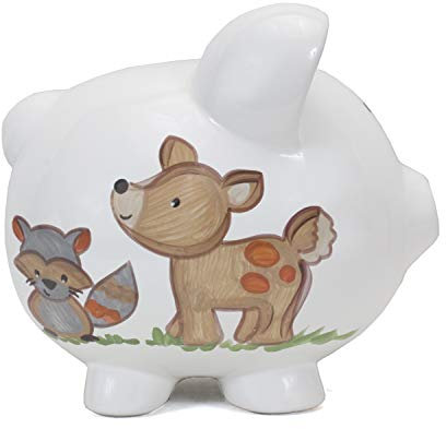 Child to Cherish Ceramic Piggy Bank for Boys, Woodlands