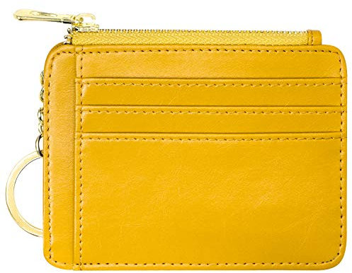Padike Portefeuille pour femme, porte-cartes de crédit, taille compacte, portefeuille minimaliste (jaune)