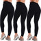 Love My Fashions® Women's 3 Pack Super Soft High Waisted Elasticated Tummy Control Winter Warm Thick Fleece Lined Seamless Full-Length Leggings for Workout & Running Black