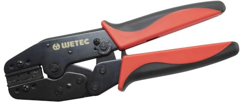 WETEC Presszange, für SUB-D Stecker, AWG 24-30/18-22 (Crimpzange Ratschen-Crimpzange) Pressform: Trapezpressung, einstellbare Sperrvorrichtung