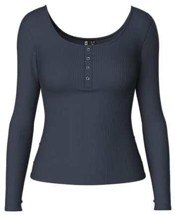 PIECES PCKITTE LS Top Noos BC, Ombre Blu, S Donna