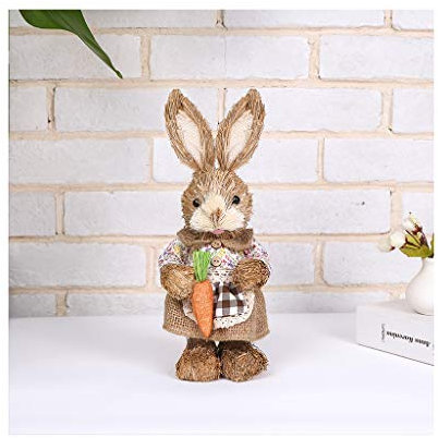 GUMEI Cute Paja Conejo Conejito Decoraciones de Pascua Vacaciones Hogar Jardín Adorno de Boda