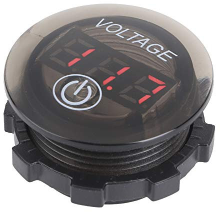 Indicateur de Tension de Voiture 12-24v DC Voltmètre étanche Avec Affichage LED Et Voltmètre à Panneau Rond Avec Interrupteur Tactile pour Véhicule, Moto, Camion, Caravane[rouge]