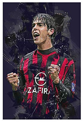 Kaka Poster Fußball Kunst 3 Leinwand Wandkunst Dekor Gemälde für Wohnzimmer Heimdekoration 50 × 75 cm