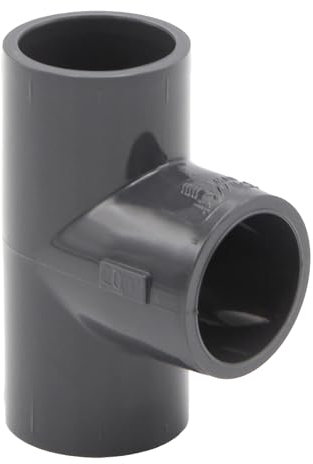 Baumaxxe PVC-Muffe T-Stück 90° I 20 mm 1/4 Zoll I Klebemuffe I Rohrmuffe mit 2-Anschlüssen I Rohr-Verbindungsstück I bm079