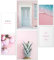 Papierschmiede® Mood Poster Set La Vie En Rose, Fertiges Bilder Set mit Rahmen (Holz, weiß), Wohnzimmer Deko Schlafzimmer, 2x DIN A4 und 4x DIN A5, Rosa Ananas Pfingstrosen