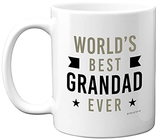 Grandad Gifts - World's Best Grandad Ever - Birthday Presents for Great Perfect Christmas Present Gift from Grandchildren, Best Mug, 11oz Ceramic Dishwasher Microwave Safe Mugs