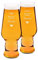 Maverton set x2 Bicchieri per la Birra - particolari - in vetro con personalizzazione - capienza 400 ml - H20 cm x Ø7,8 cm - Perfetti per ogni coppia amante della buona Birra - moglie e marito
