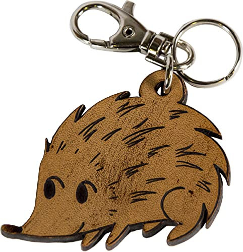 Etabeta Artigiano Toscano - Schlüsselanhänger Igel aus pflanzlich gegerbtem Leder/Leder - Serie Tiere des Wald von Anna B. - Made in Italy