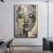 NCHEOI Abstrakte Gemälde Gesicht Schwarz Leinwand Wandkunst Bilder für Innen Home Wall Decor Poster Drucke Moderne Kunstwerke 70x100cm Rahmenlos