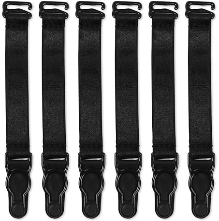 Satini Plastica Fermaglio Reggicalze Cintura Lingerie Cinghie (Nero, 6 Cinghie)