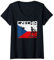 Damen Tschechische Republik Fußball Fan Trikot Flagge Liebe Tschechien T-Shirt mit V-Ausschnitt