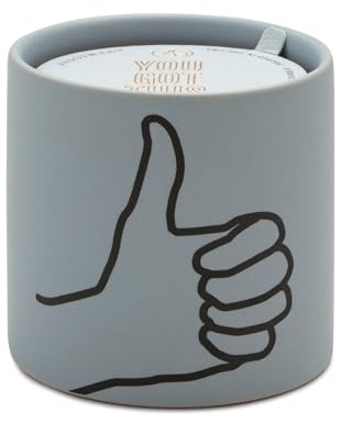 Paddywax Scented Candles in Matte Ceramic Impressions Collection Artisan Candle, 163g, Thumbs Up