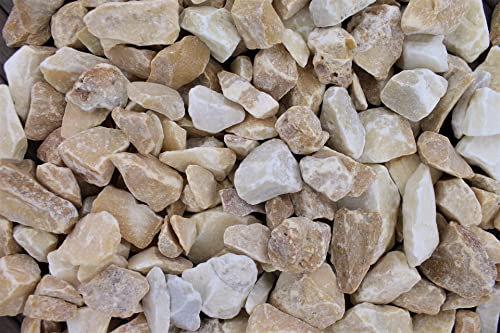 Gartenwelt Riegelsberger Ziersplitt 1 kg Giallo Siena gewaschen Körnung 16-22 mm Splitt Gartenkies Teichkies Dekokies Deko Wegkies Wegsteine Zierkies