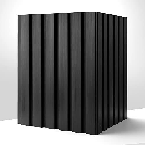 3D Wandpaneele Schwarz ABSCHLUSSLEISTE RECHTS Lamellenwand Jupiter in Holz Optik Akustikpaneel zur Wandverkleidung leichtes Polystyrol Decor