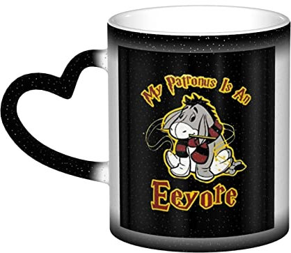 Lawenp Kaffeetasse für I-Aah Personalisierte Zaubertasse – Benutzerdefinierte Farbwechseltasse 11 oz Kaffeetasse mit wärmeempfindlichen Farbwechselbechern Schwarz