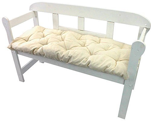 NYVI Bankauflage Ibiza 110x45 cm Ecru - Polsterauflage für Gartenbänke Gemütlich & Langlebig - Sitzauflagen für Bänke Outdoor & Indoor - Sitzkissen Auflage Bank Sitzbank