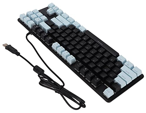 Rengu Blue Switch Mechanical Gaming Keyboard RGB Backlit Wired Gaming Keyboard USB Port 4 Brightness Levels For PC Laptop (Black Blue)
