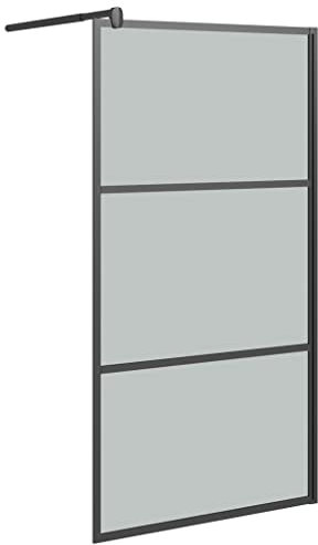 vidaXL Duschwand für Walk-In Dusche 115x195 cm Dunkel ESG Glas Schwarz