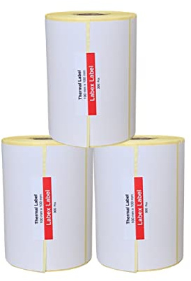 Etichette termiche 100x100 mm su rotolo – Etichette Spedizioni Adesive BRT SDA GLS DHL DPD – 3 rotoli 900 etichette – Senza nastro – TSC Godex compatibili – Labex Label