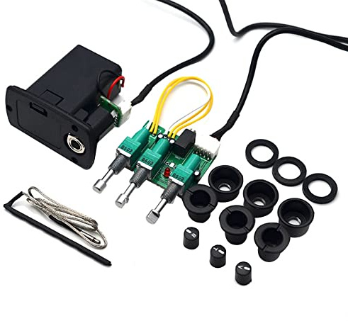 Jikoiuty 3 Band Acoustic Classical Guitar Equalizer Guitarra EQ Preamp Bass Tone Volume Adjustable Violao