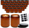 QAPPDA 8oz Amber Candle Jars Set of 30,Round Glass Jars with Black Lids,Empty 250ml Glass Candle Making Jars Bulk Thick Small Food Storage Jars for Spice,Candy,Powder